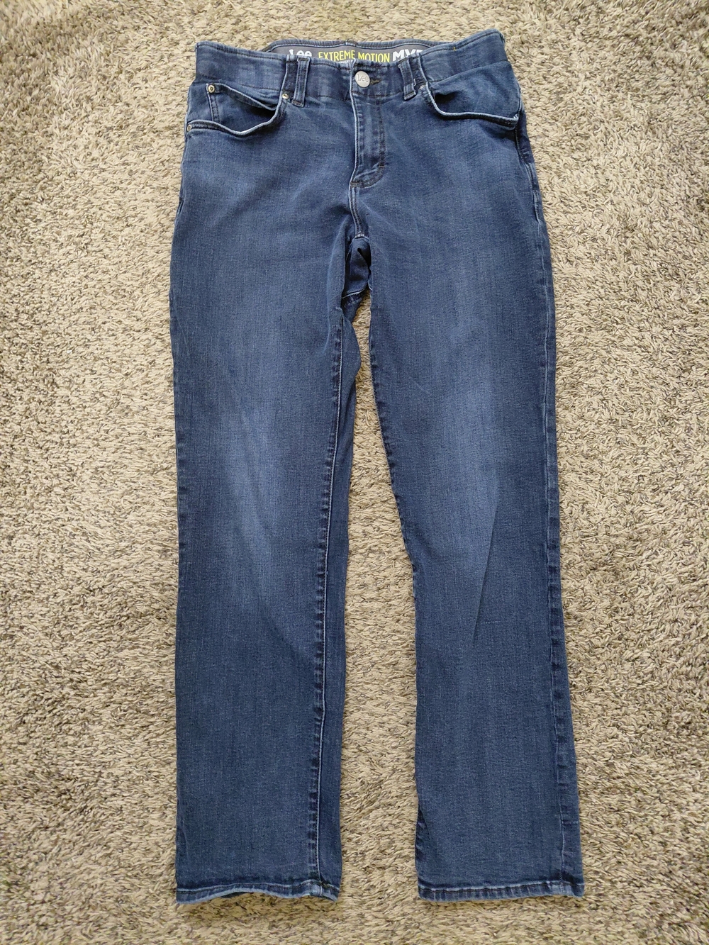 Lee Men's Straight Jeans in Dark Blue Denim